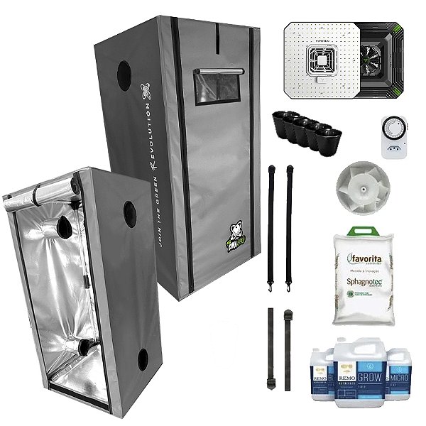KIT ESTUFA - BARRACA DNA420 PRO LED EASY TO GROW 120x120x200 - 150W Aerolight A150