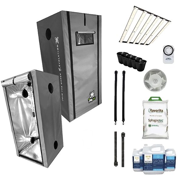 KIT ESTUFA - BARRACA DNA420 PRO LED EASY TO GROW 120x120x200 – 480w Quantum Board Pro-Master - Bivolt