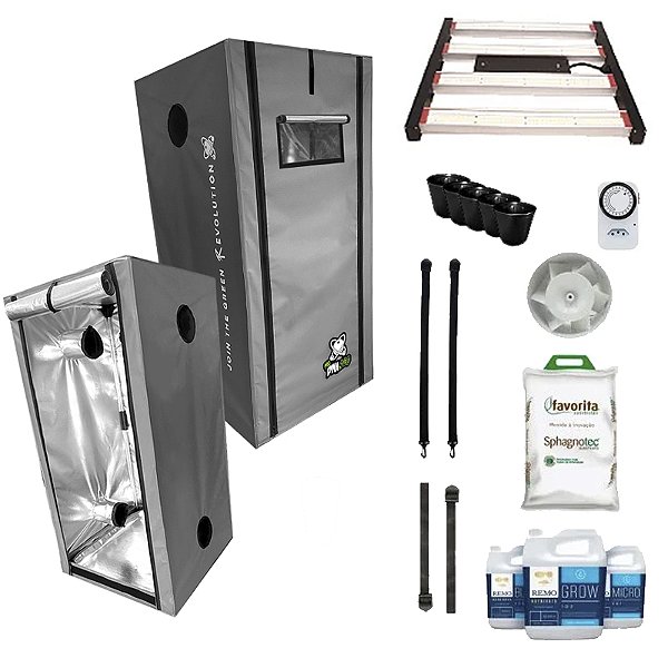 KIT ESTUFA - BARRACA DNA420 PRO LED EASY TO GROW 140x140x200 – 240w Quantum Board Pro-Master - Bivolt