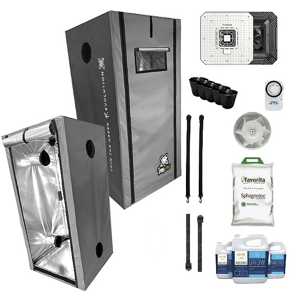 KIT ESTUFA - BARRACA DNA420 PRO LED EASY TO GROW 140x140x200 - 100W Aerolight A100SE