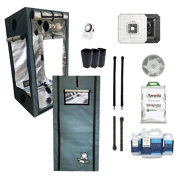 KIT ESTUFA - BARRACA DNA420 HARD LED EASY TO GROW 60x60x140 - 100W Aerolight A100SE