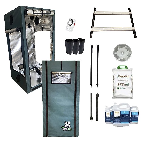 KIT ESTUFA - BARRACA DNA420 HARD LED EASY TO GROW 80x80x160 - 120W Quantum Board Pro-Master