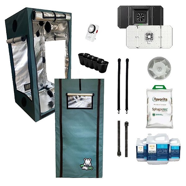 KIT ESTUFA - BARRACA DNA420 HARD LED EASY TO GROW 120x120x200 - 200W Aerolight AW200SE