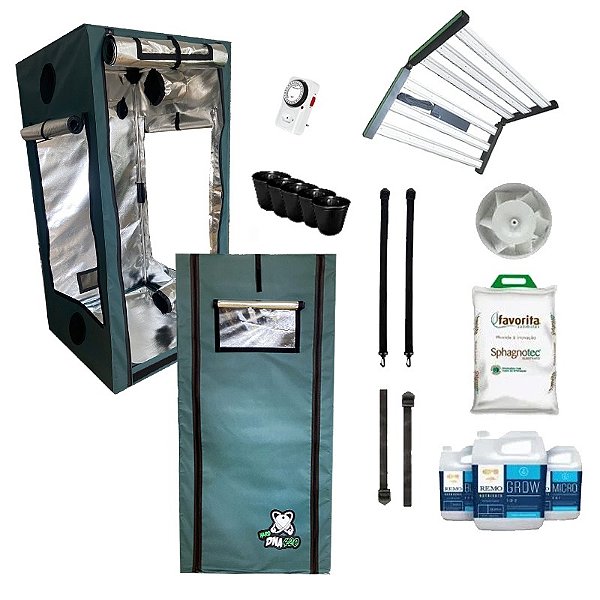 KIT ESTUFA - BARRACA DNA420 HARD LED EASY TO GROW 140x140x200 – 480w Quantum Board LM301H EVO - Bivolt