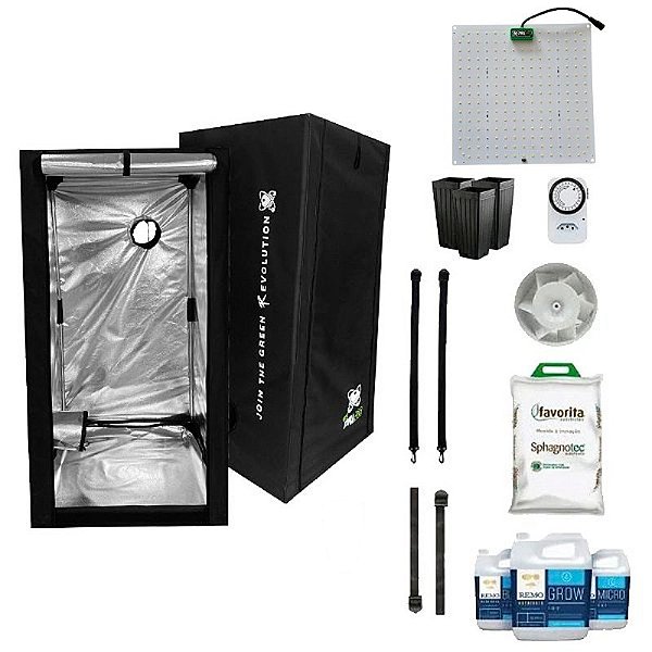 KIT ESTUFA - BARRACA DNA420 ECO LED EASY TO GROW 80x80x140 35W DNA420 Quantum Board LM281B