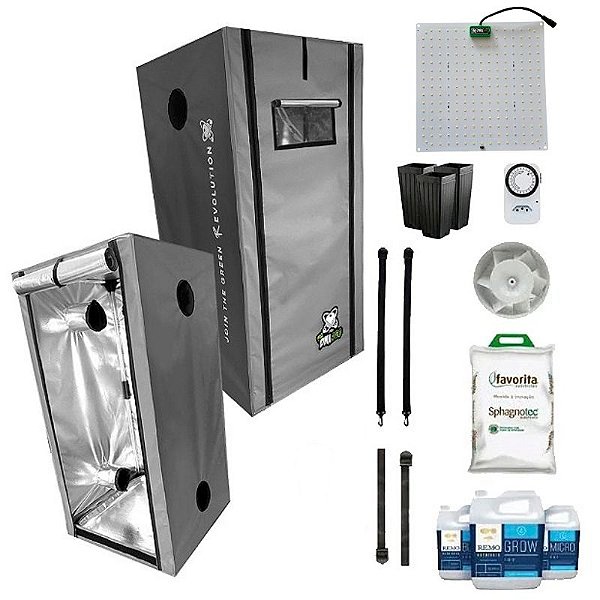 KIT ESTUFA - BARRACA DNA420 PRO LED EASY TO GROW 80x80x160 - 65W DNA420 Quantum Board LM281B