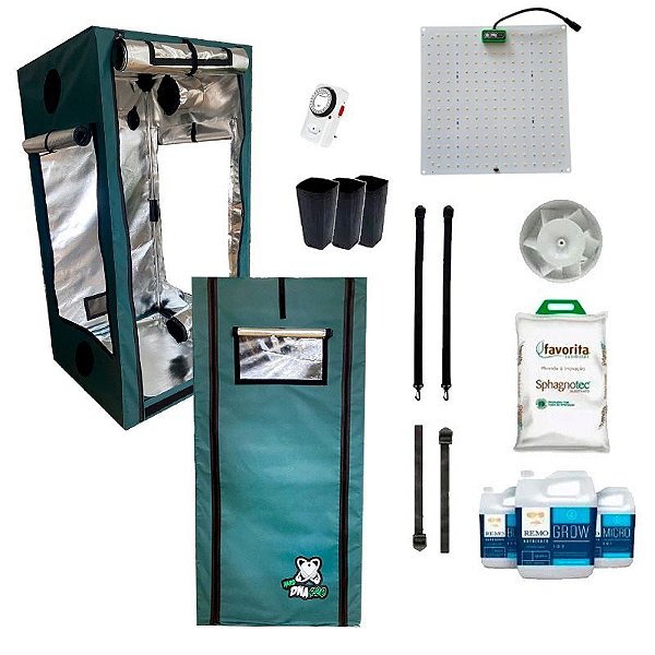 KIT ESTUFA - BARRACA DNA420 HARD LED EASY TO GROW 60x60x140 - 65W DNA420 Quantum Board LM281B