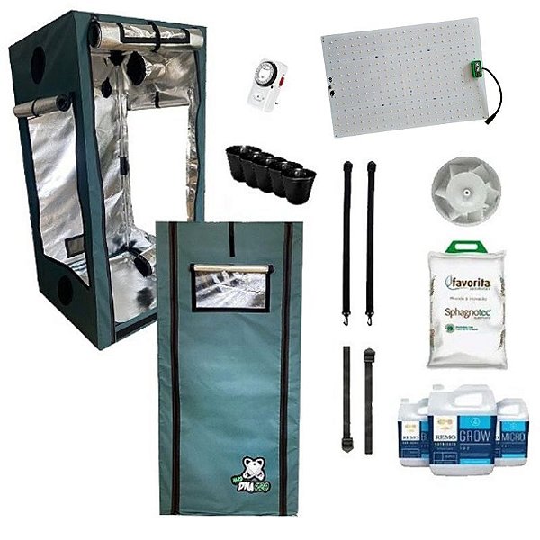 KIT ESTUFA - BARRACA DNA420 HARD LED EASY TO GROW 100x100x180 - 120W DNA420 Quantum Board LM281B