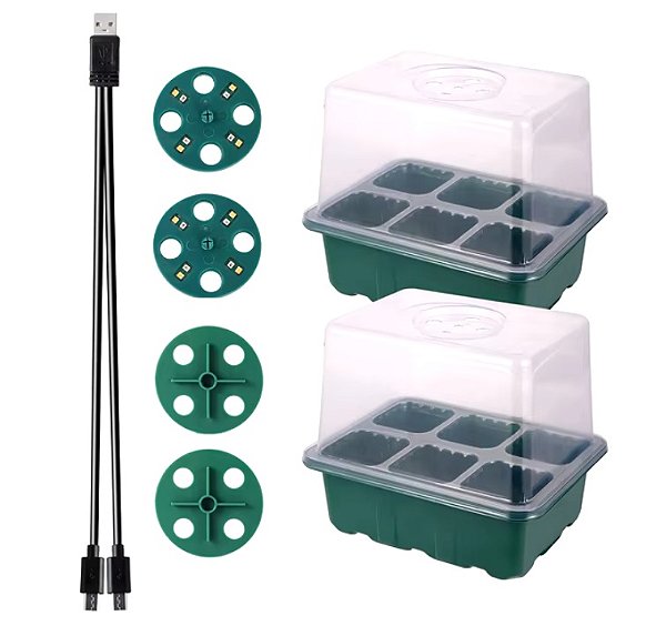 Kit Germinação com Led - 2 Domos com 6 Células