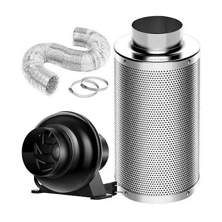 Kit Anti-odor Exaustor Mini Filtro de Carvão 100MM