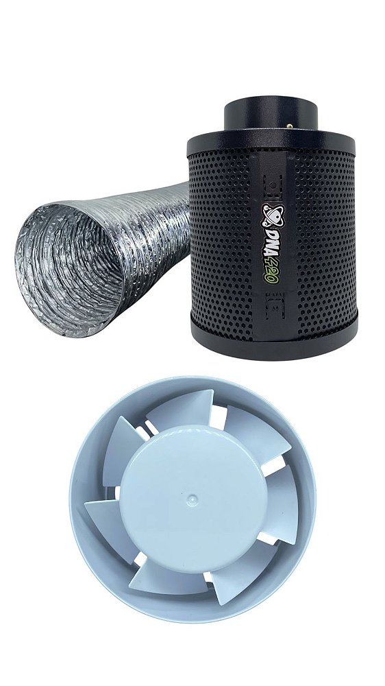 Kit Exaustor Axial 125mm Dna420 com Filtro 125S