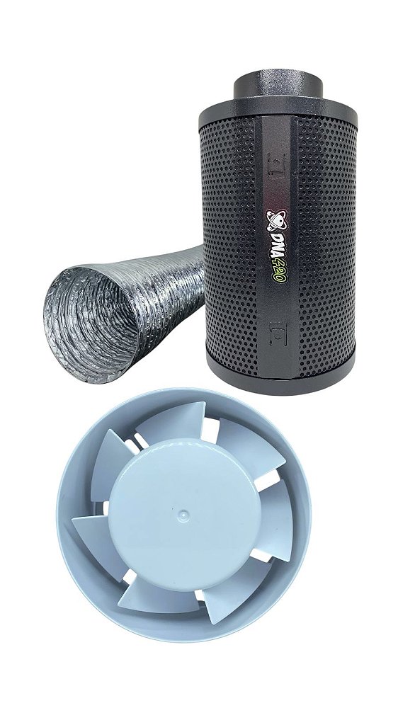 Kit Exaustor Axial 125mm Dna420 com Filtro 125L
