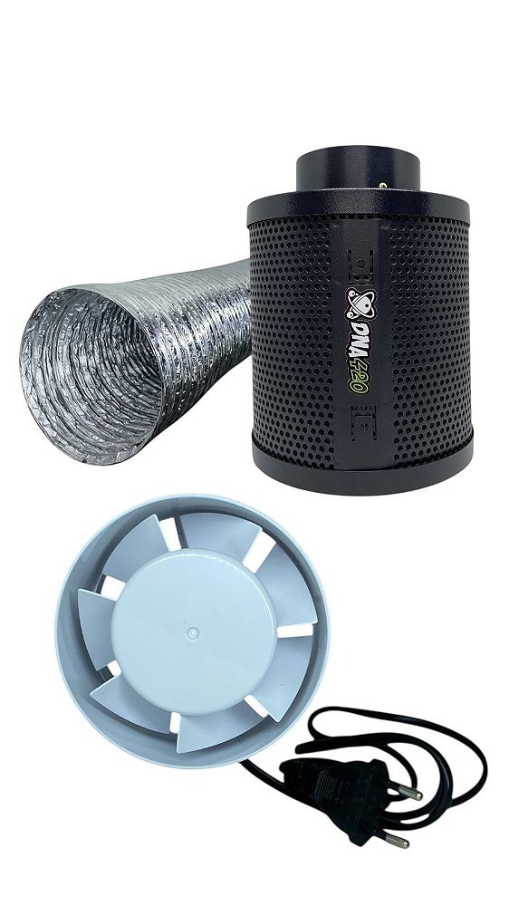 Kit Exaustor Axial 150mm Dna420 com Filtro 150S