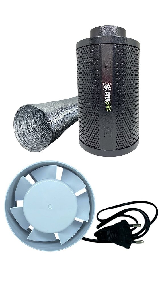 Kit Exaustor Axial 150mm Dna420 com Filtro 150L