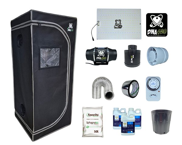 KIT ESTUFA DNA420 LED 80X80X180cm - 85w Quantum Board Dna420 283B + Filtro
