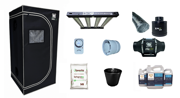 KIT ESTUFA DNA420 LED 60x60x160cm - 120w Quantum Bar Dna420 281B - Bivolt + Filtro