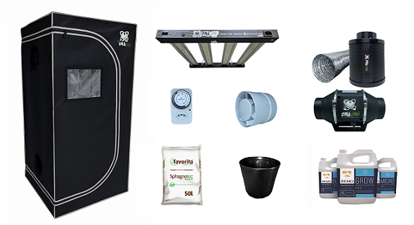 KIT ESTUFA DNA420 LED 120x120x200cm -240w Quantum Bar Dna420 281B - Bivolt + Filtro