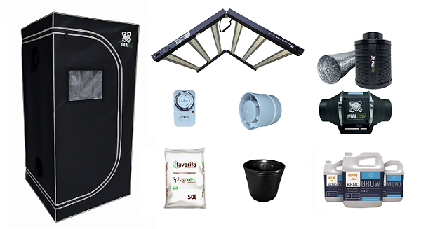 KIT ESTUFA DNA420 LED 120x120x200cm -720w Quantum Bar Dna420 281B - Bivolt + Filtro