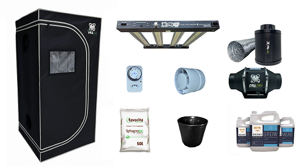 KIT ESTUFA DNA420 LED 100x100x200cm - 240w Quantum Bar Dna420 281B + UV e IR + Filtro