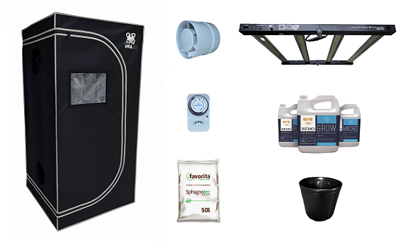 KIT ESTUFA DNA420 LED 120x120x200cm -400w Quantum Bar Dna420 281B + UV e IR - Bivolt