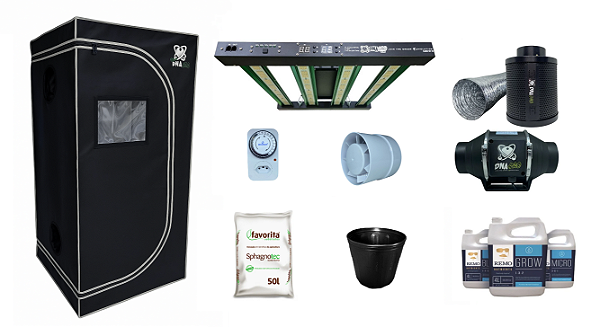KIT ESTUFA DNA420 LED 100x100x200cm - 240w Quantum Bar Dna420 301H EVO - Bivolt + Filtro