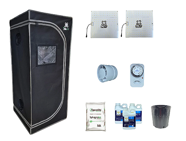 KIT ESTUFA DNA420 LED 60X60X160cm - 80w Quantum Board Dna420 283B (2 Placas 40w)