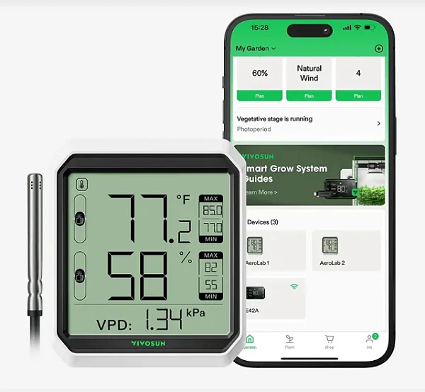 Termohigrômetro Bluetooth AeroLab THB1S com Sonda Externa