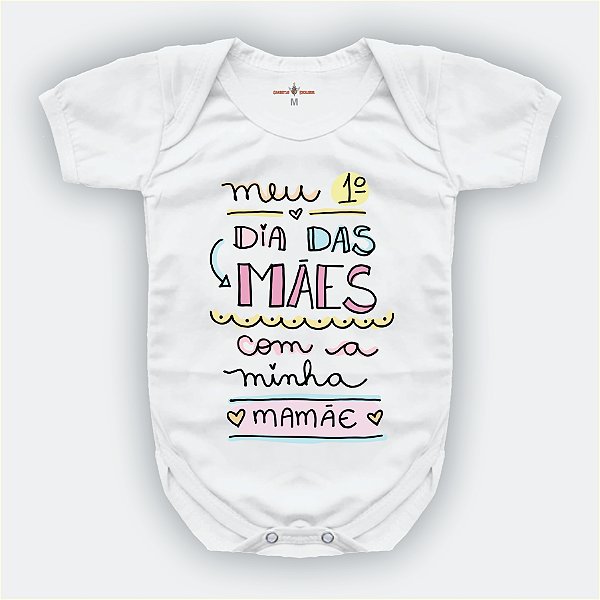 Body Bebê Personalizado Meu Primeiro Dia Das Mães com Mamãe