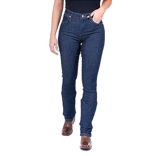 Calça Jeans com Elastano Feminina Cut Slim Fit Azul Wrangler