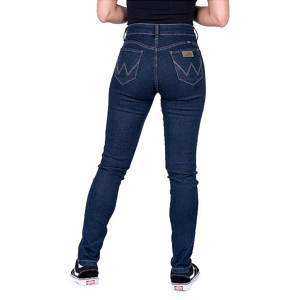 Calça Jeans Feminina Skinny Azul Escuro Original Wrangler