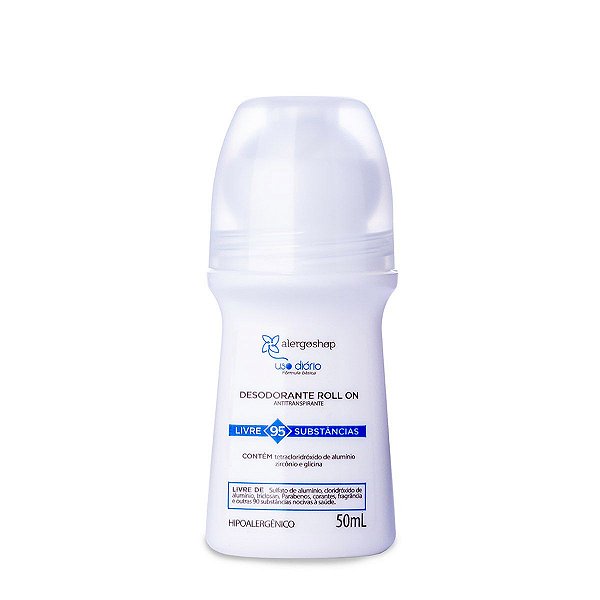 Desodorante Antitranspirante Roll-On Hipoalergênico Uso Diário 50ml - Alergoshop