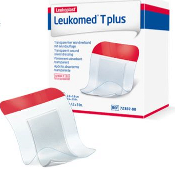 Curativo Filme Impermeável com Compressa Absorvente LEUKOMED T PLUS 5x7,2cm - Essity