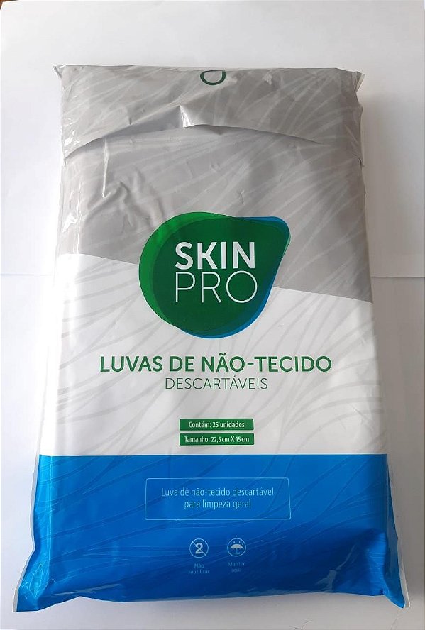 Luvas em Não-Tecido para Banho e Limpeza - 25un - SkinPro