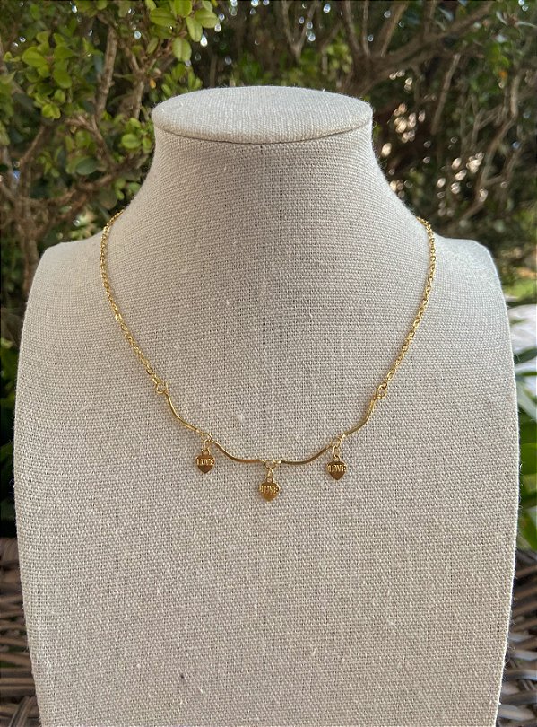 COLAR 35CM CORACAO LOVE