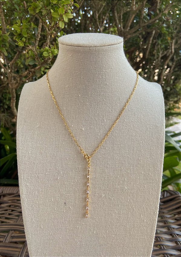 COLAR GRAVATINHA 45CM ZIRCONIA