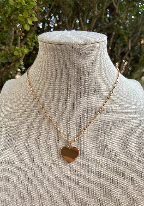 COLAR CORACAO DOURADO