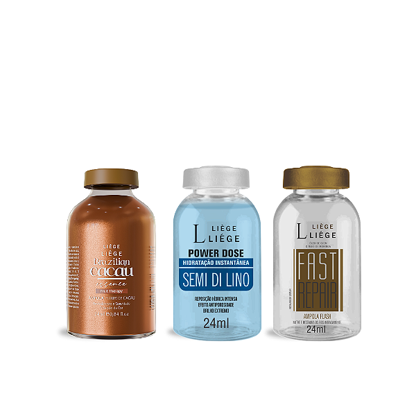 KIT 3 AMPOLAS RECONSTRUÇÃO - HIDRATAÇÃO - NUTRIÇÃO 24 ML CADA