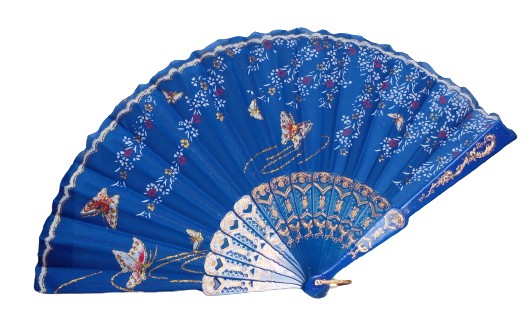 Leque em Tecido Azul Mãe Sereia