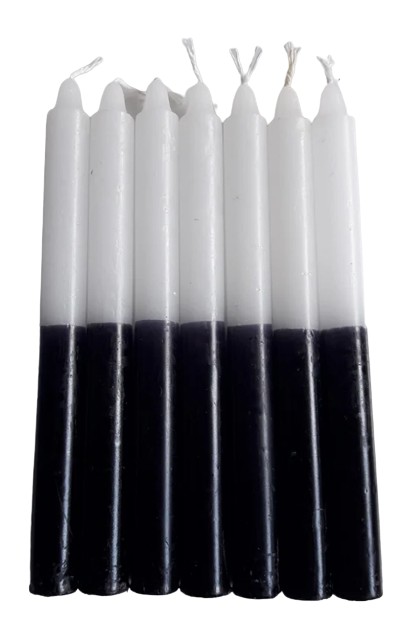 Vela Palito Branco/Preto - Namastê