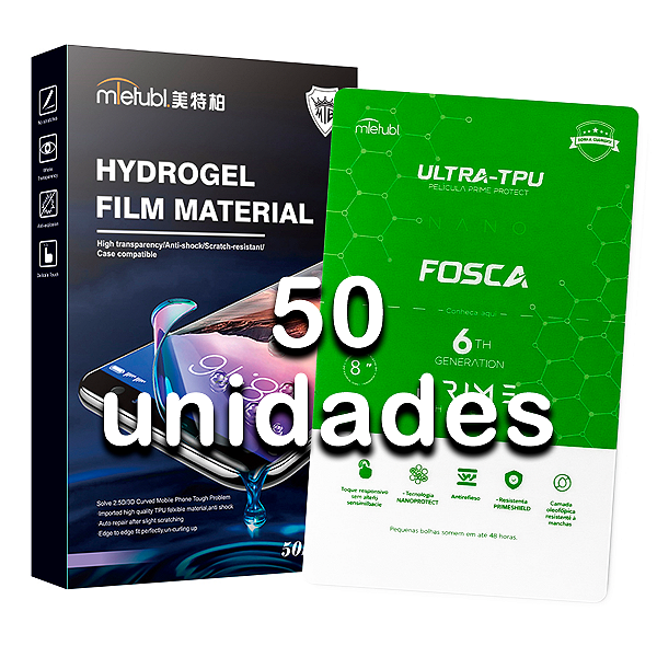 Pacote C/ 50un Fosca Película Antirreflexo Hidrogel Tpu Soft 5th