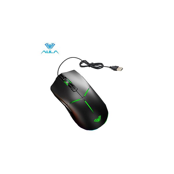 Mouse Gamer Com Fio Pra Jogo Led Rgb 6400dpi Com Software