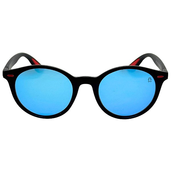 ÓCULOS DE SOL ITÁLIA POLARIZADO - AZUL ESPELHADO COM PRETO