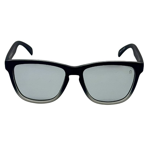 ÓCULOS DE SOL ESPORTIVO ZOOM POLARIZADO - PRETO DEGRADÊ C/ PRATA ESPELHADO