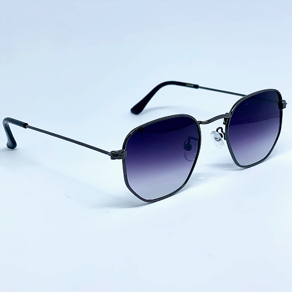 ÓCULOS DE SOL HEXAGONAL MIAMI - PRETO DEGRADÊ C/ GRAFITE