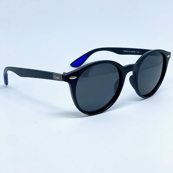 ÓCULOSD DE SOL ITÁLIA POLARIZADO - PRETO DETALHE AZUL