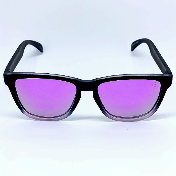 ÓCULOS DE SOL ESPORTIVO ZOOM POLARIZADO - PRETO DEGRADÊ COM ROXO