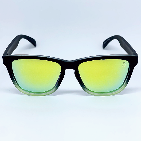 ÓCULOS DE SOL ESPORTIVO ZOOM POLARIZADO - PRETO DEGRADÊ COM VERDE ESPELHADO