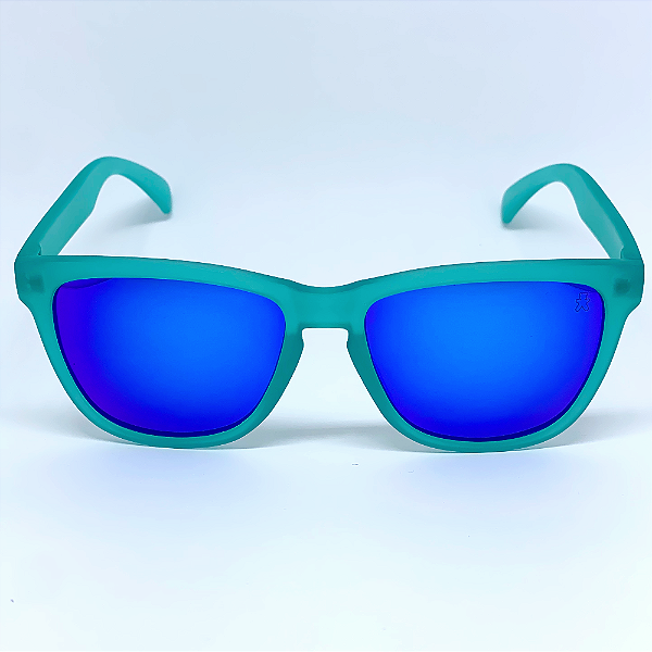 ÓCULOS DE SOL ESPORTIVO ZOOM - VERDE AGUÁ C/ AZUL ESPELHADO
