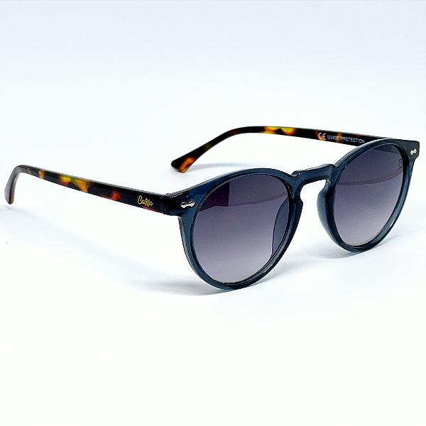 ÓCULOS DE SOL MALIBU - AZUL MARINHO COM HASTE ANIMAL PRINT