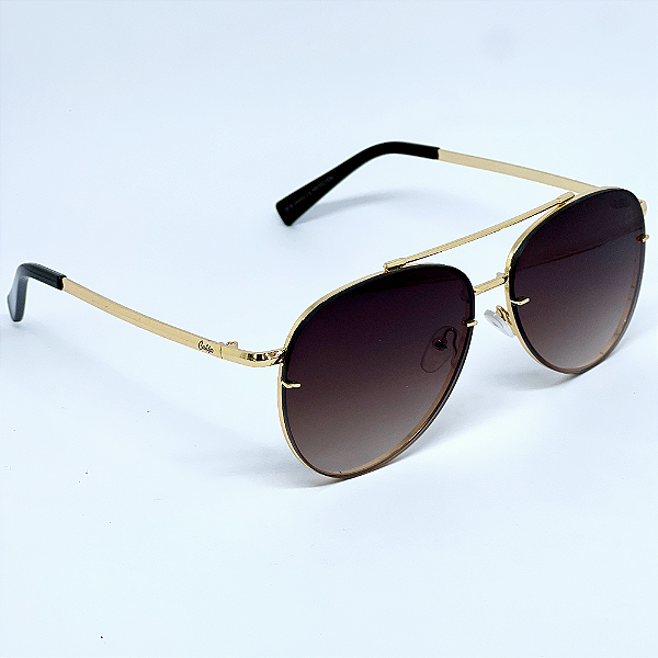 ÓCULOS DE SOL AVIADOR FOX - PRETO DEGRADÊ C/ DOURADO